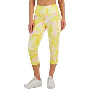 ID Ideology Women S Side Pocket Cropped Leggings Yellow Size Medium